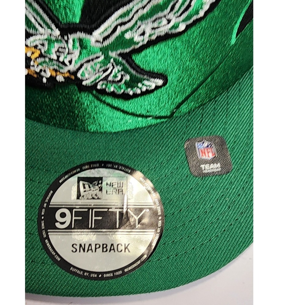 New Era 9FIFTY Philadelphia Eagles Snapback Hat Black Jagged NFL Cap OSFM - Picture 5 of 9